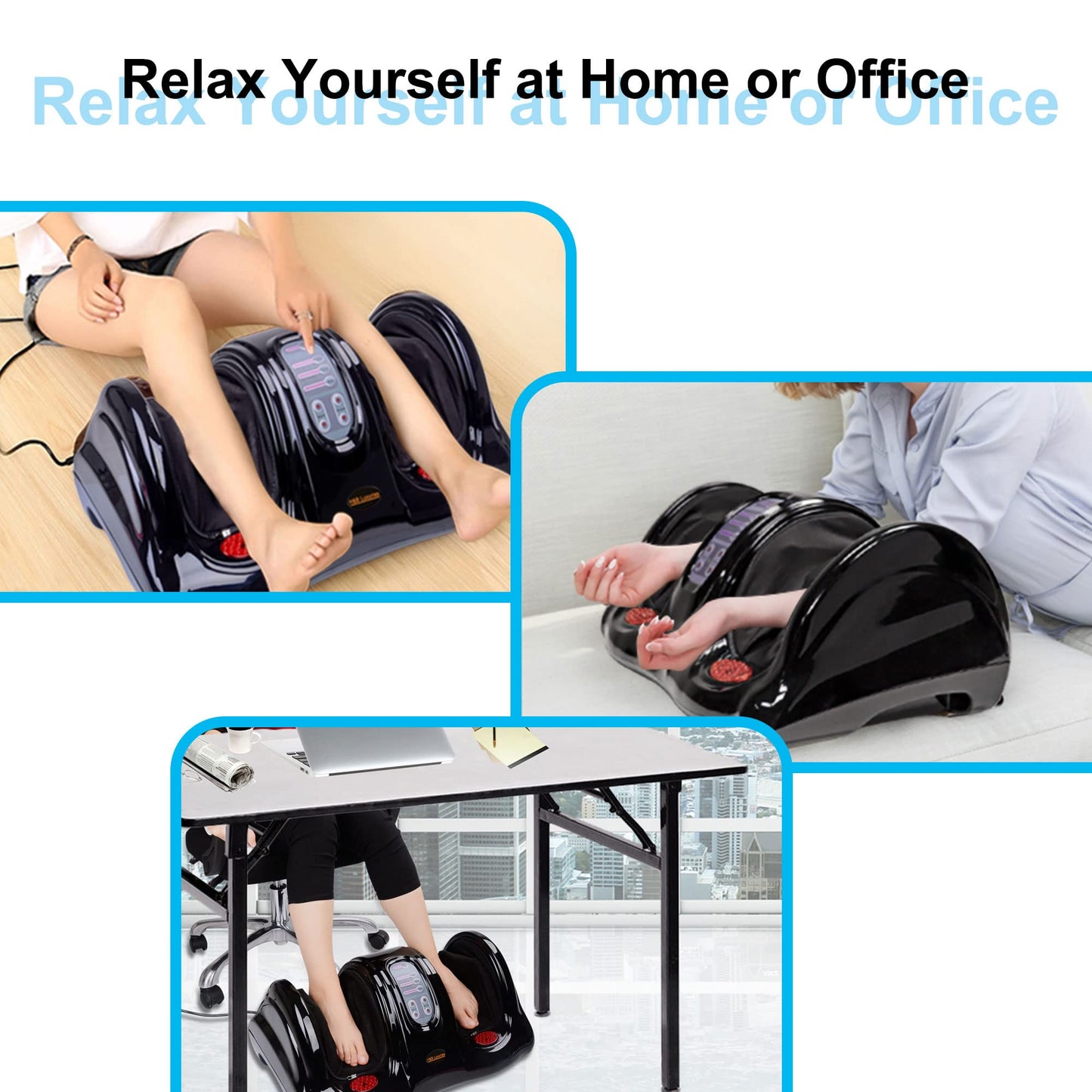 H&B Luxuries Shiatsu Foot Massager Machine with Remote Controller, Kneading and Rolling Home Massagers for Feet, Ankle, Calf, Leg, Ideally for Men, Women, Father, Mom Parents and The Elderly, Red