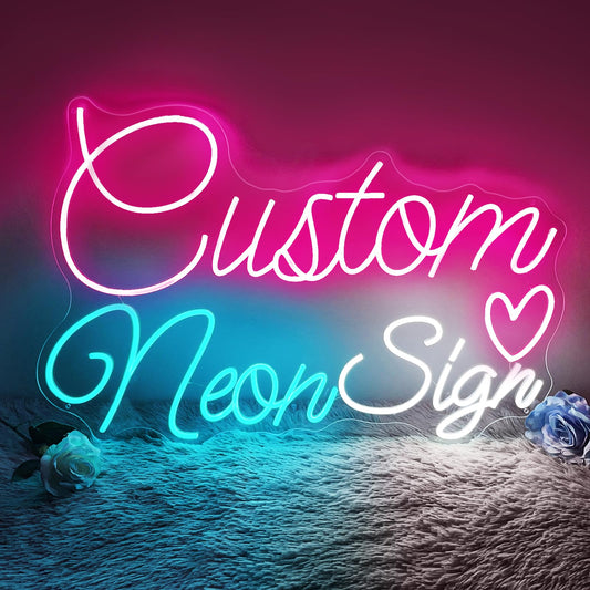 Custom Neon Sign, Personalized Neon Signs for Wall Decor, LED Signs for Bedroom Shops Wedding Birthday Party, Customizable Name Logo