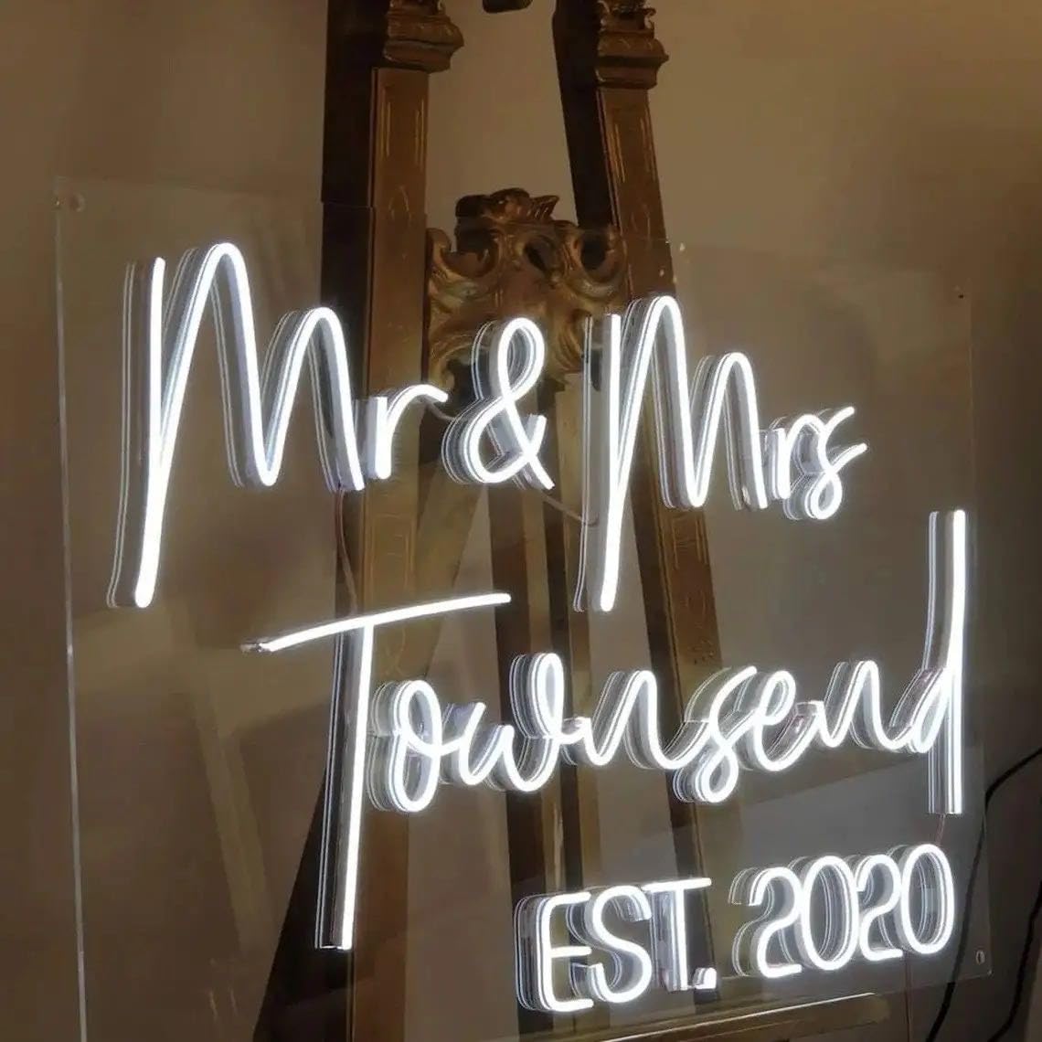 Custom Neon Sign, Neon Sign Customizable Large LED Wedding Neon Name Lights Sign, Custom Neon Signs Personalized for Wedding Anniversary, Neon Light Up Sign for Christmas Party Gift Sign