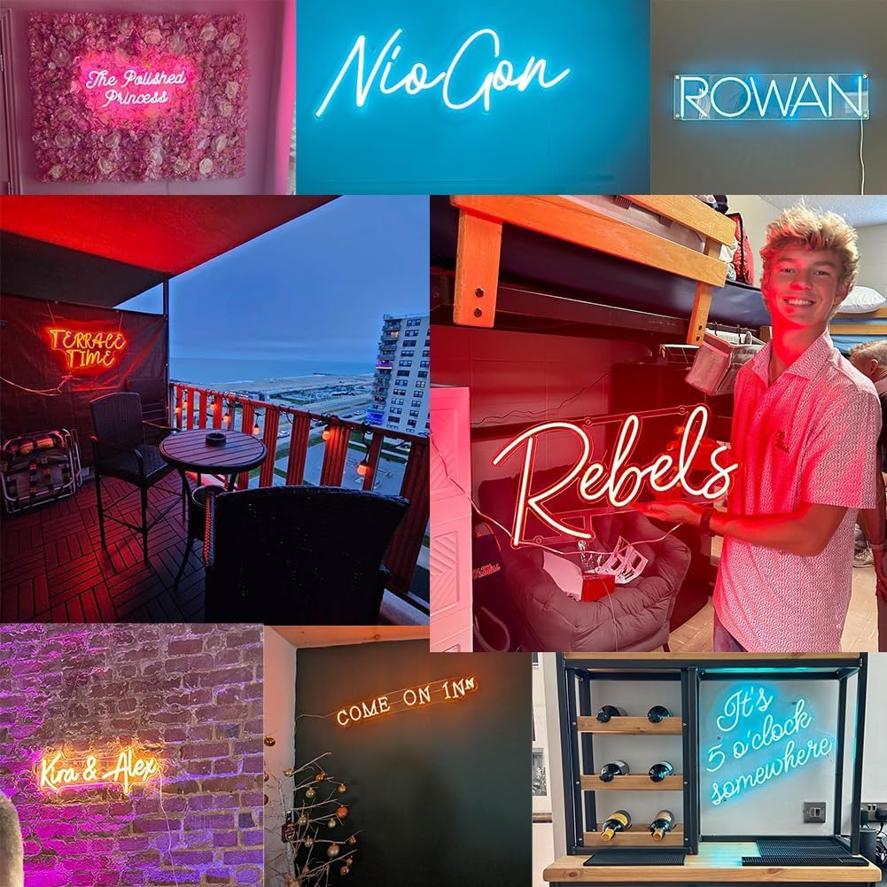 Custom Neon Signs for Wall Decor - Personalized LED Neon Light for Home Decor, Wedding, Birthday Parties, and Business Signage