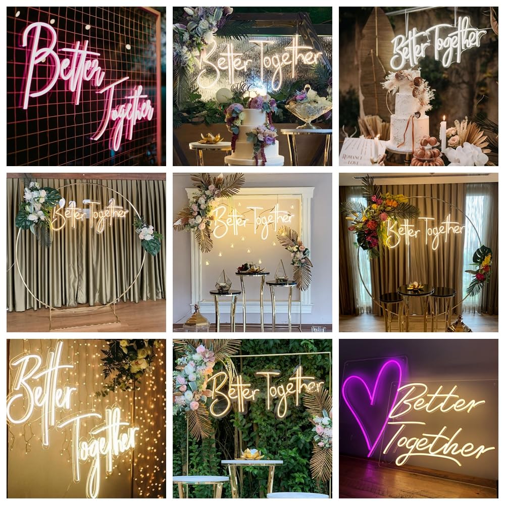 Custom Neon Sign, Neon Sign Customizable Large LED Wedding Neon Name Lights Sign, Custom Neon Signs Personalized for Wedding Anniversary, Neon Light Up Sign for Christmas Party Gift Sign