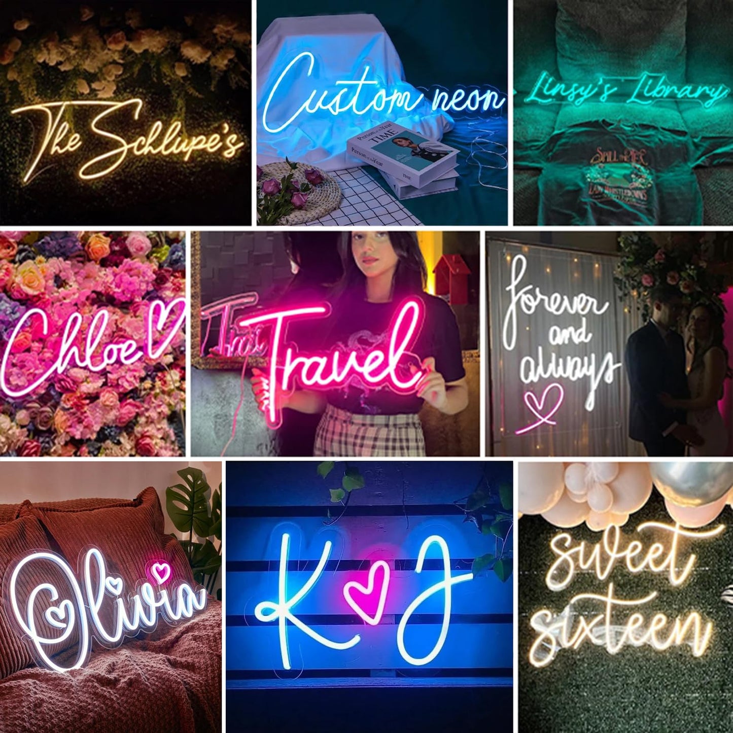 Custom Neon Sign, Personalized Neon Signs for Wall Decor, LED Signs for Bedroom Shops Wedding Birthday Party, Customizable Name Logo