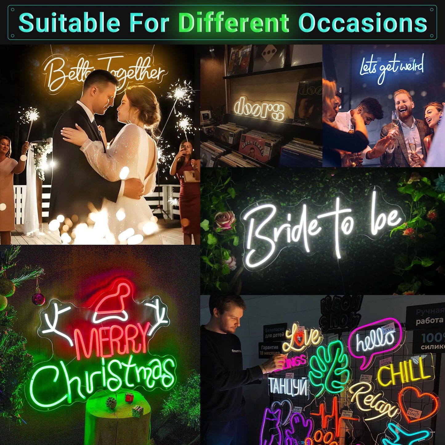 Custom Neon Sign, Personalized Neon Signs for Wall Decor, LED Signs for Bedroom Shops Wedding Birthday Party, Customizable Name Logo
