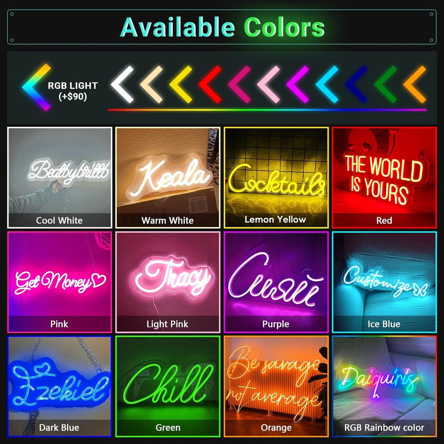 Custom Neon Sign, Personalized Neon Signs for Wall Decor, LED Signs for Bedroom Shops Wedding Birthday Party, Customizable Name Logo