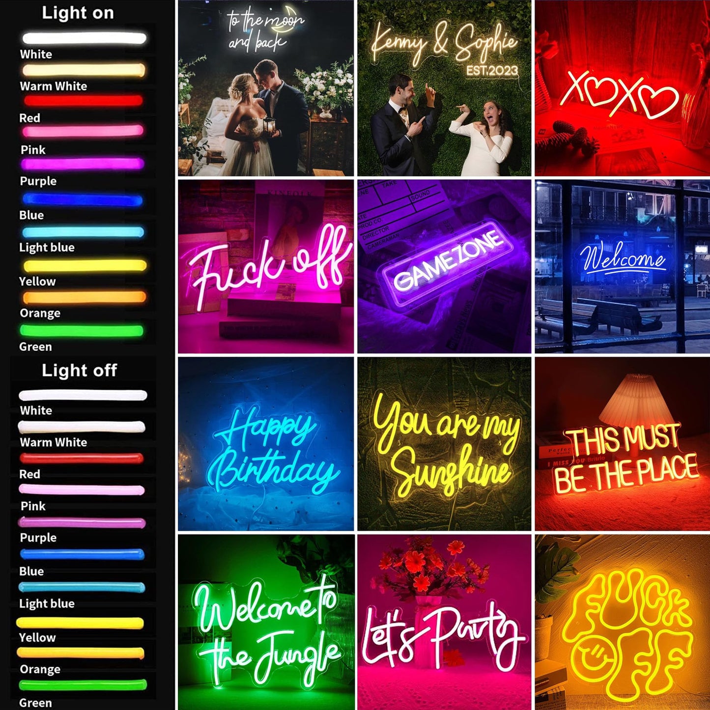 Custom Neon Sign, Neon Sign Customizable Large LED Wedding Neon Name Lights Sign, Custom Neon Signs Personalized for Wedding Anniversary, Neon Light Up Sign for Christmas Party Gift Sign