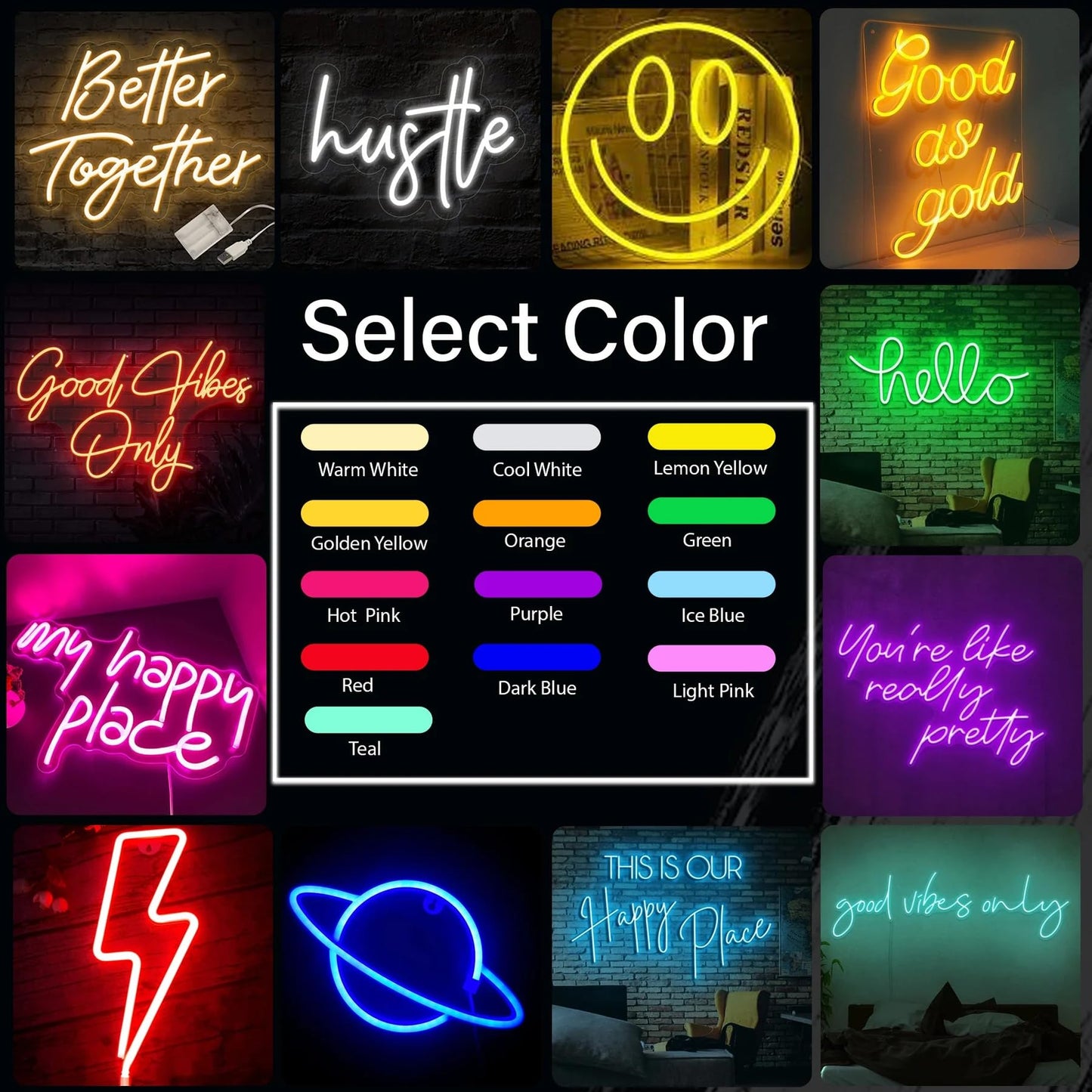 Custom Neon Sign, Neon Sign Customizable Large LED Wedding Neon Name Lights Sign, Custom Neon Signs Personalized for Wedding Anniversary, Neon Light Up Sign for Christmas Party Gift Sign